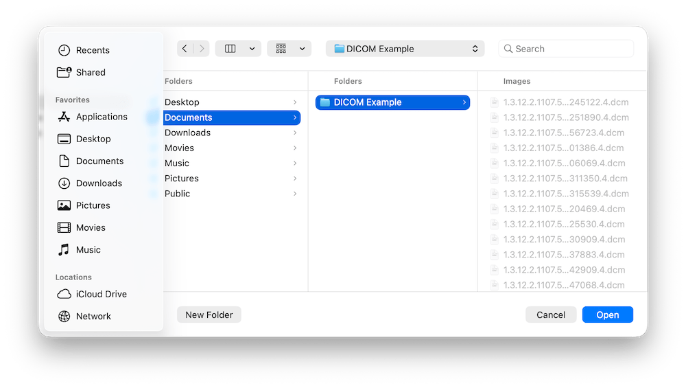 Select DICOM Directory - DICOM Studio