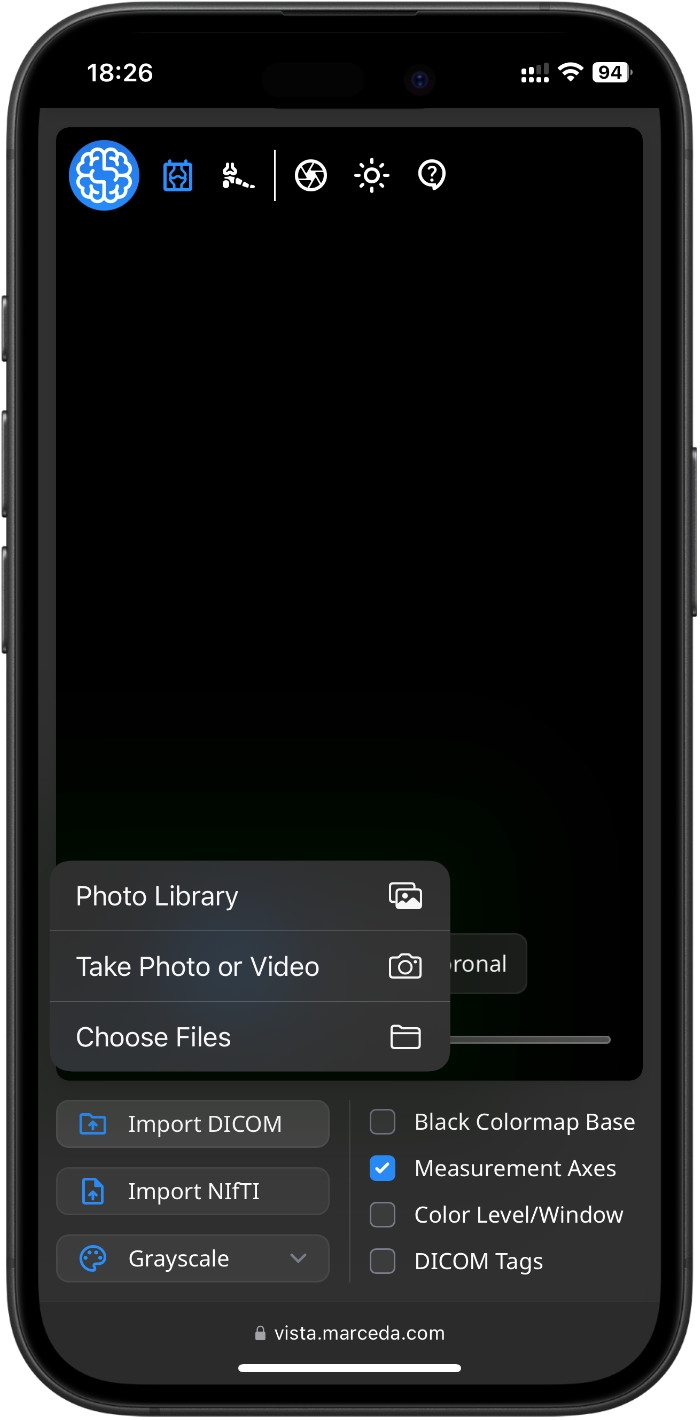 Choosing Files in Vista on iPhone