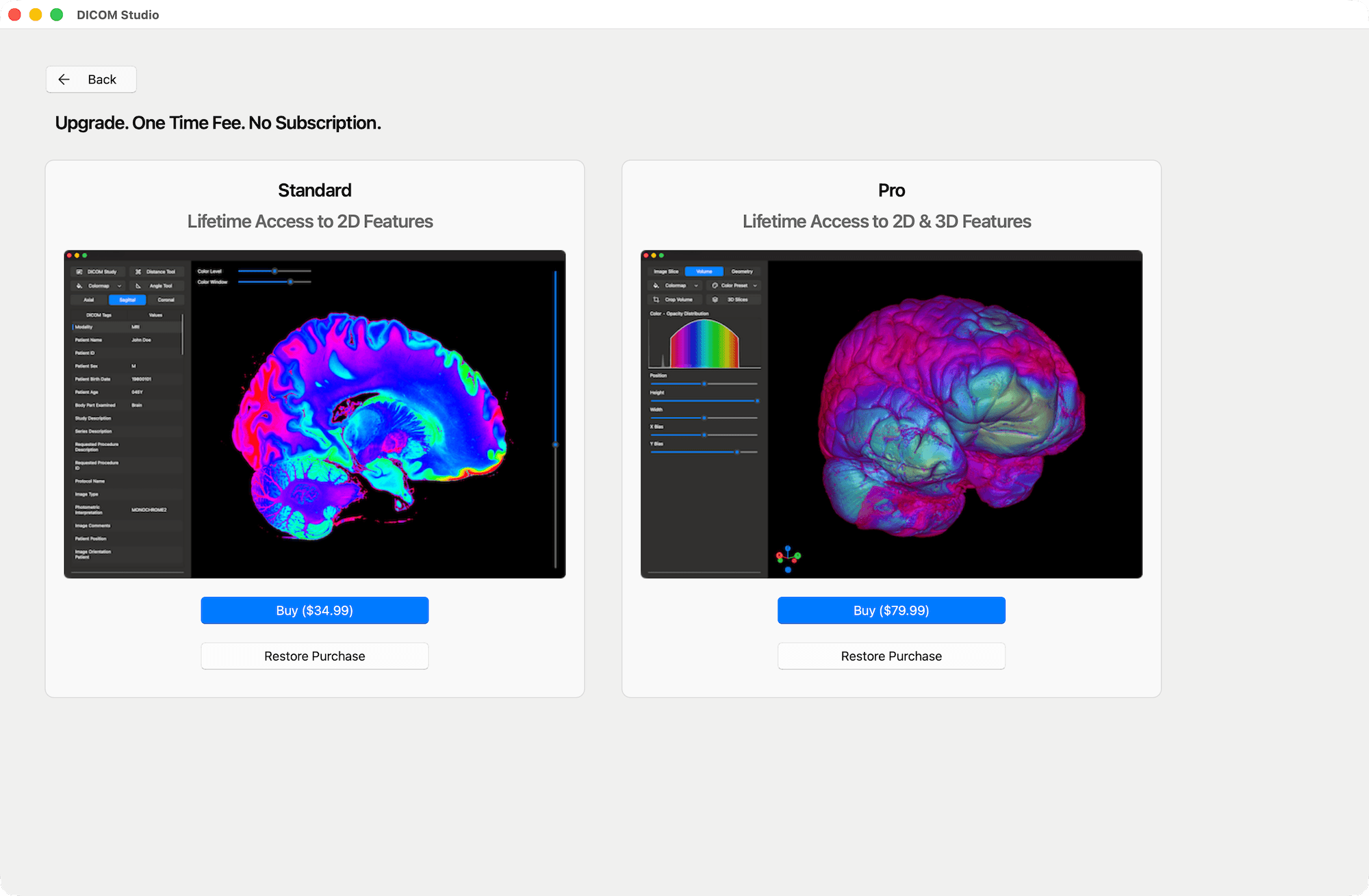 Mac License Plans - DICOM Studio