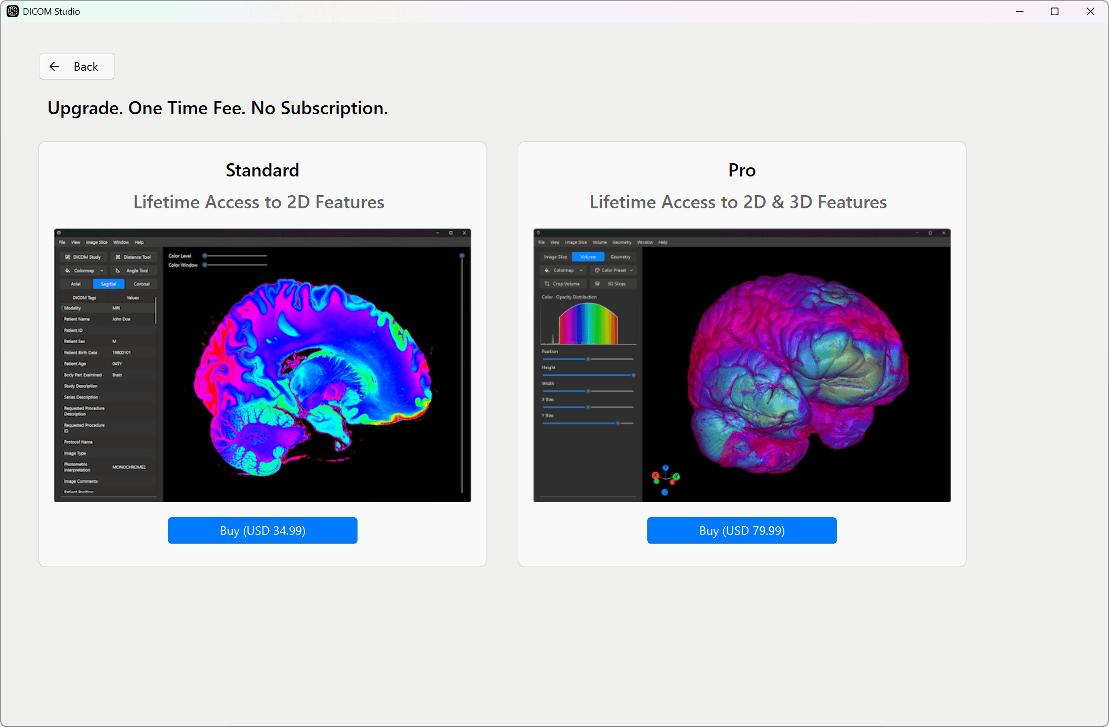 Windows License Plans - DICOM Studio